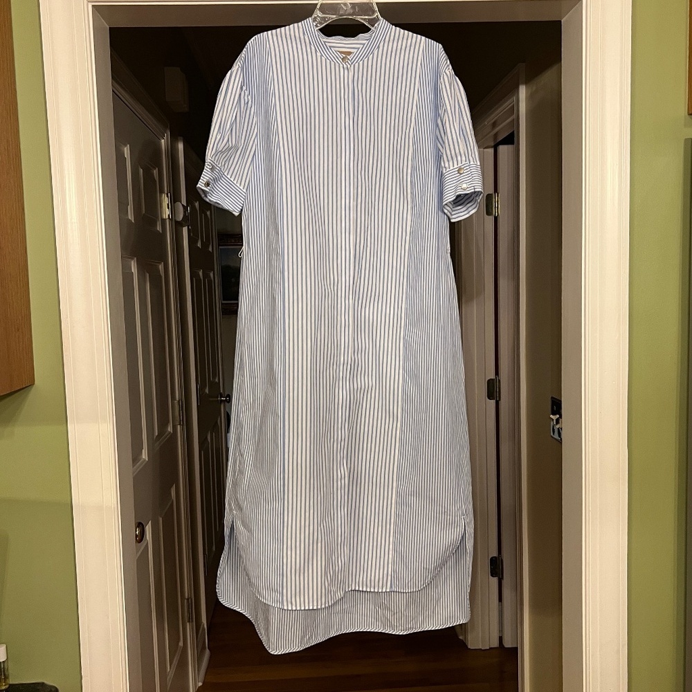 NWOT Women's Boss by Hugo Boss Desseni Stripe Cotton Midi Shirt Dress US Size 6